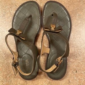 Michael Kors Olive green and Gold sandal- worn twice size 7.5